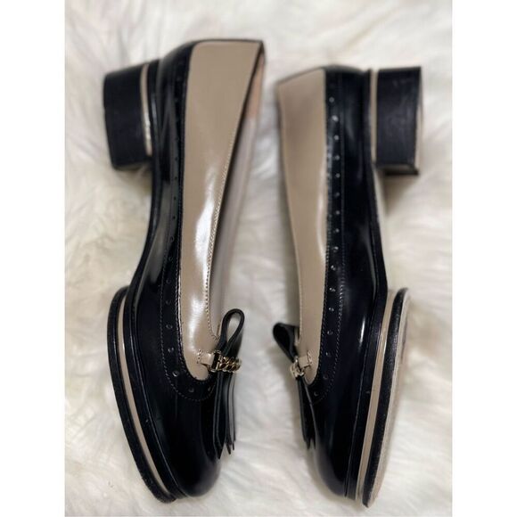 Jason Wu stacked Kiltie Oxford leather loafers two tone 37.5 - Picture 8 of 15